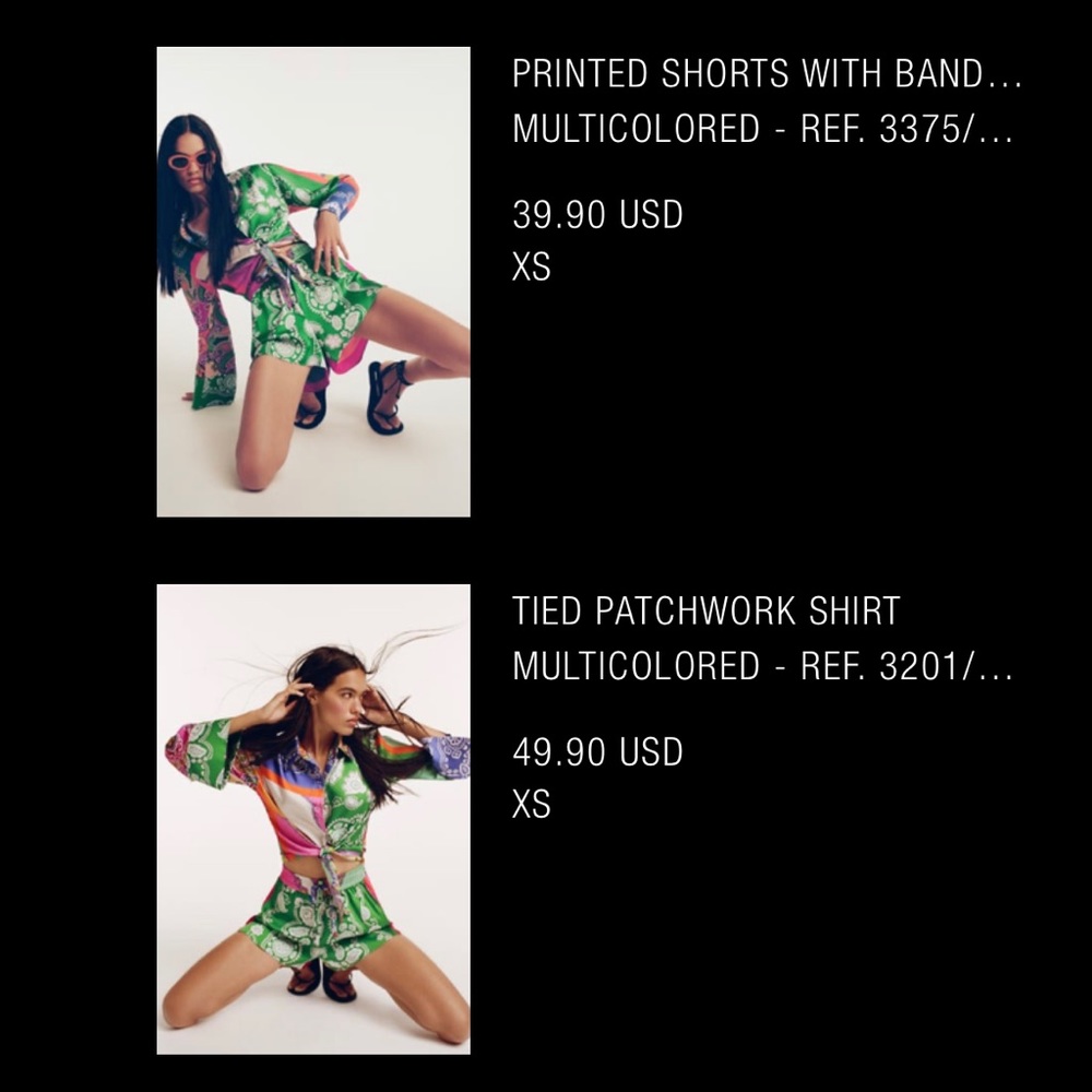 Zara Multi-Color Paisley Print Set - Picture 2 of 2